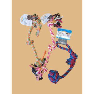 Dukes Pet Products Knotted Dog Pull Rope Toy 3 Pack Set